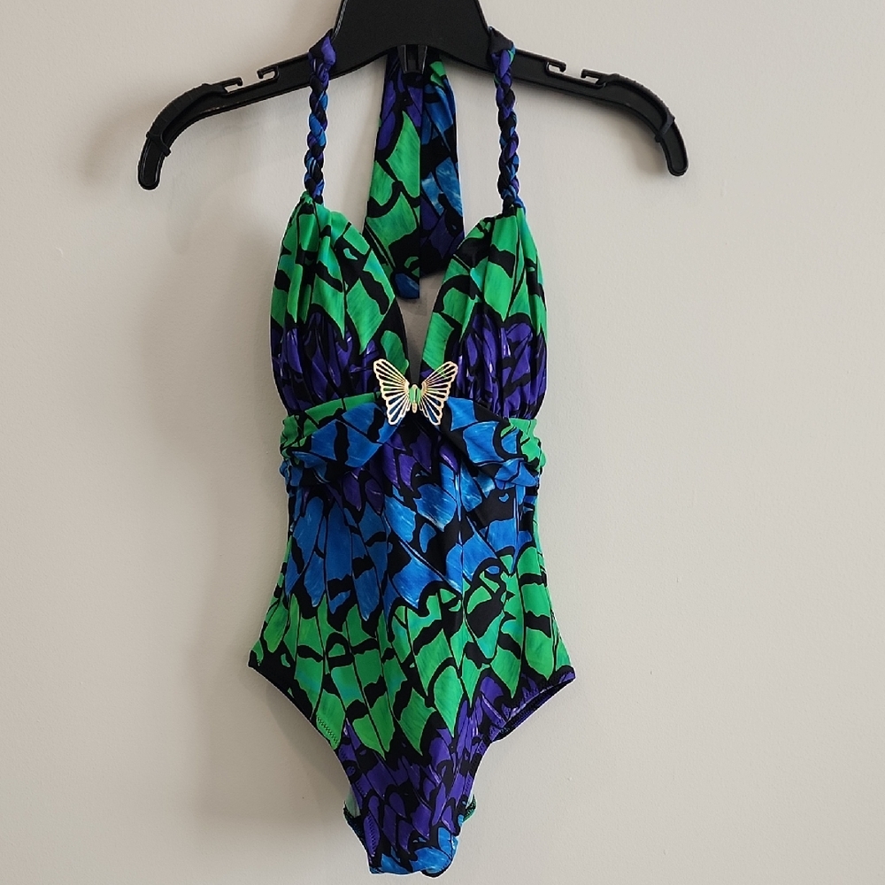 Gottex Monarch Butterfly Swimwear with Butterfly Accent, Size 8